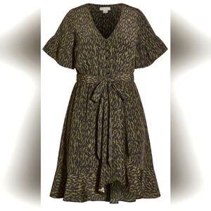 Elegant Leopard Print Midi Dress